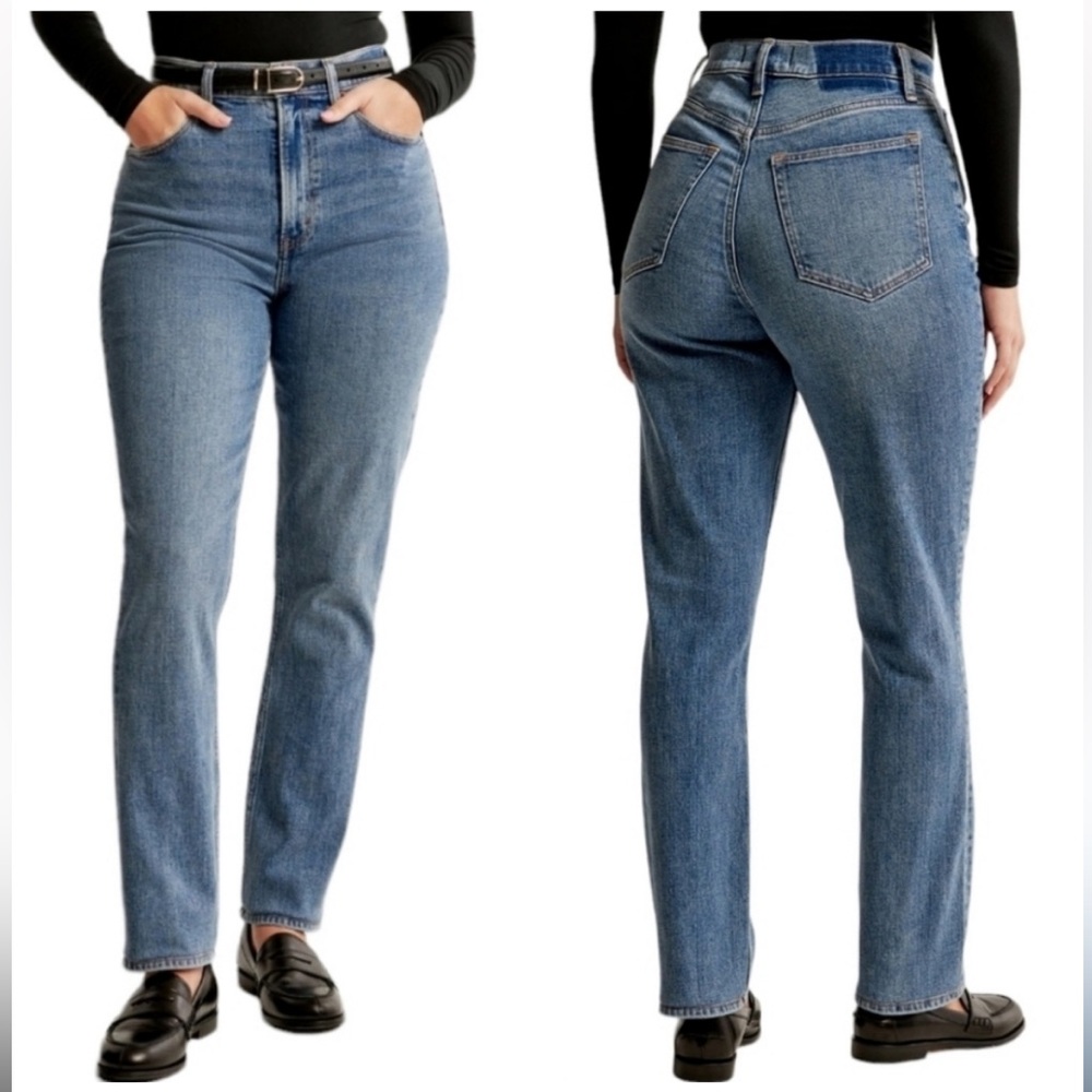 Abercrombie curve love 90s ultra high rise slim straight jeans